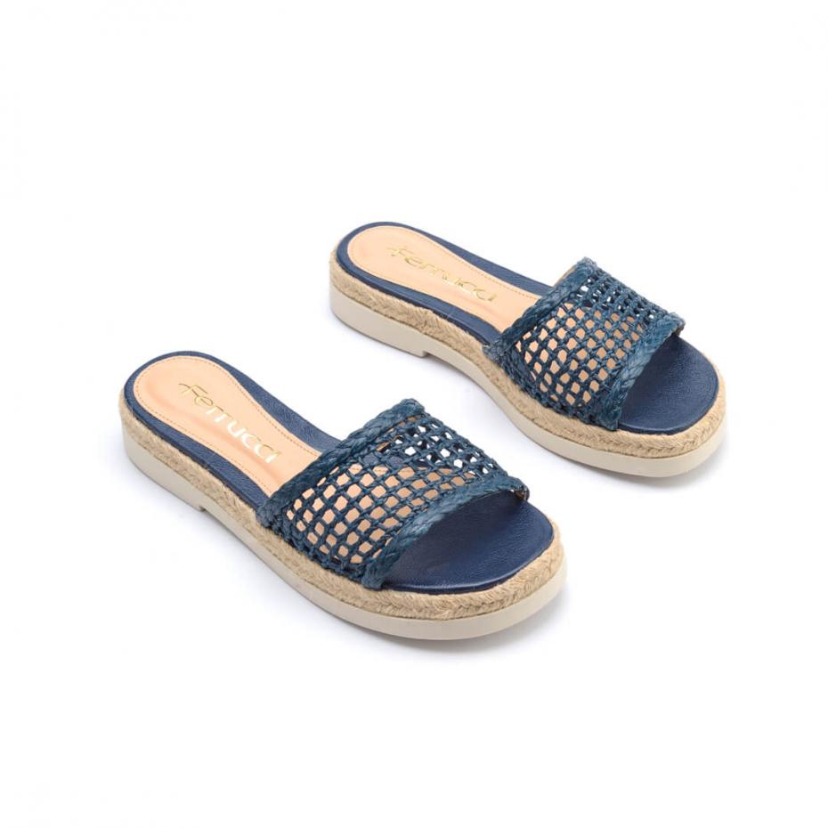 SPADRILLE FLATFORM TELA RAFIA