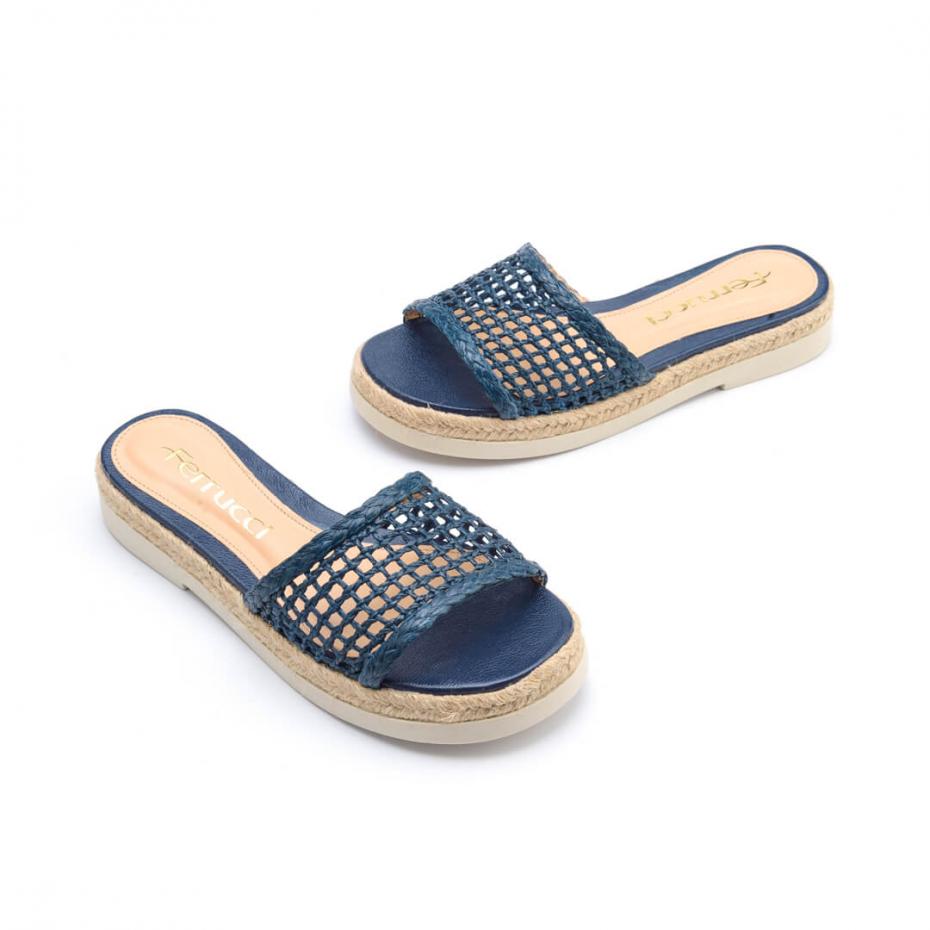 SPADRILLE FLATFORM TELA RAFIA