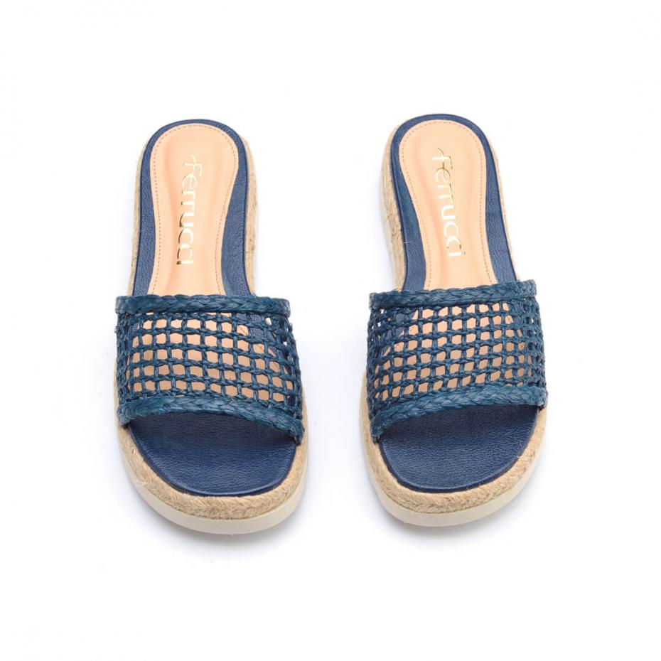 SPADRILLE FLATFORM TELA RAFIA