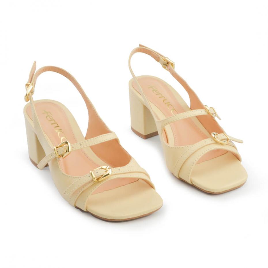 SANDÁLIA SLINGBACK SALTO BLOCO