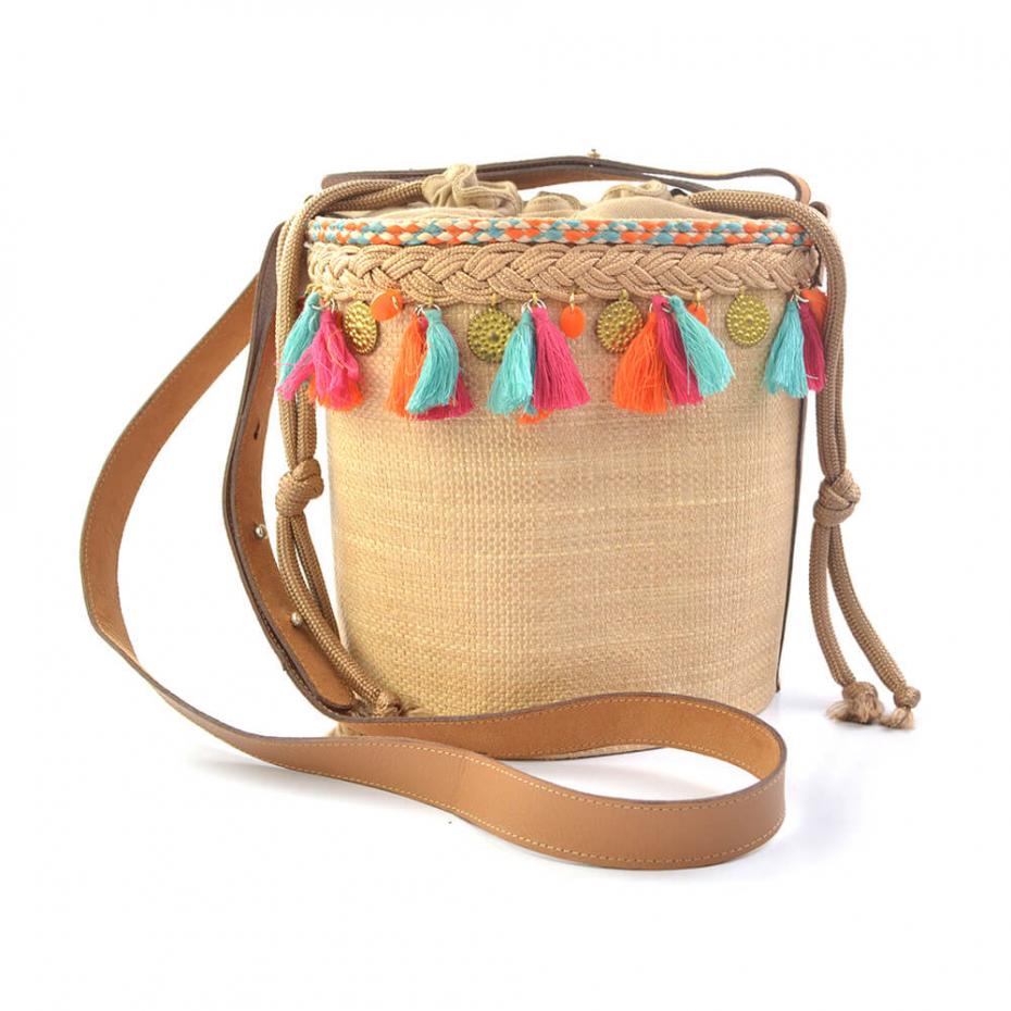 BOLSA BUCKET PALHA HANDMADE
