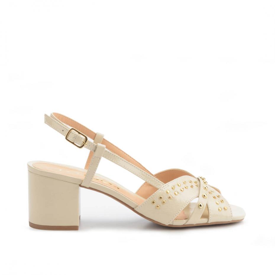 SANDÁLIA SALTO BLOCO TACHEADA