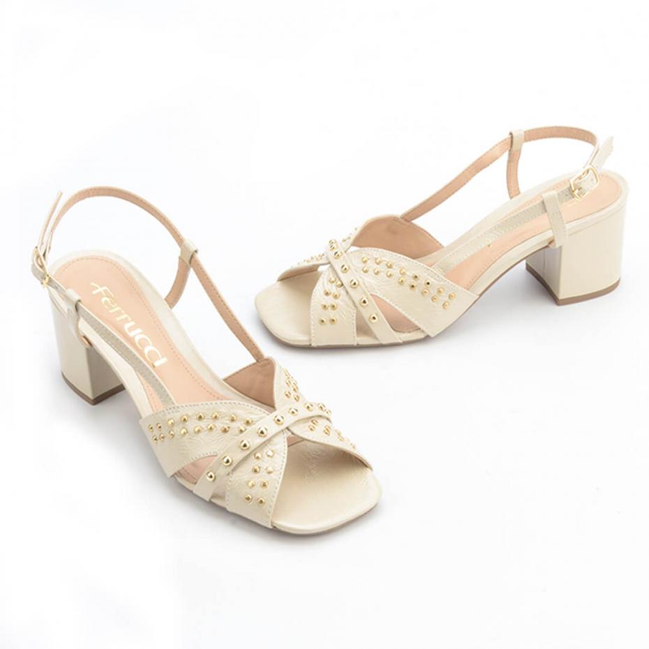 SANDÁLIA SALTO BLOCO TACHEADA