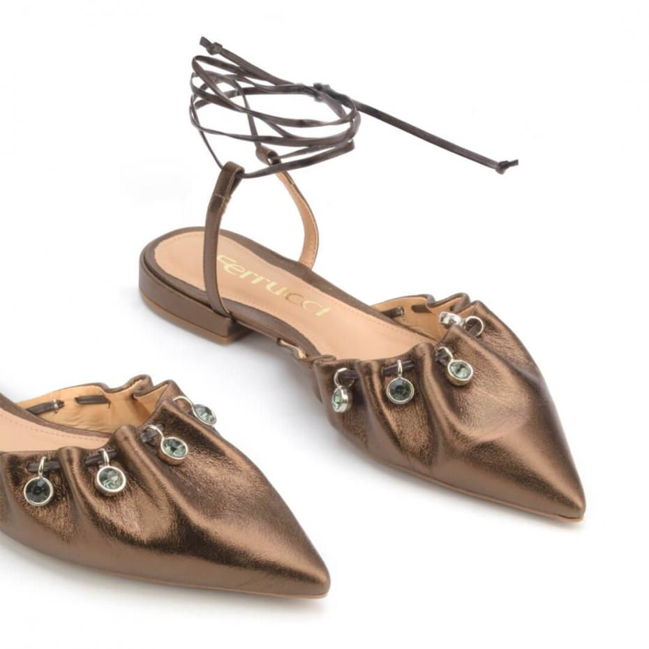 FLAT BICO FINO LACE UP CRISTAIS