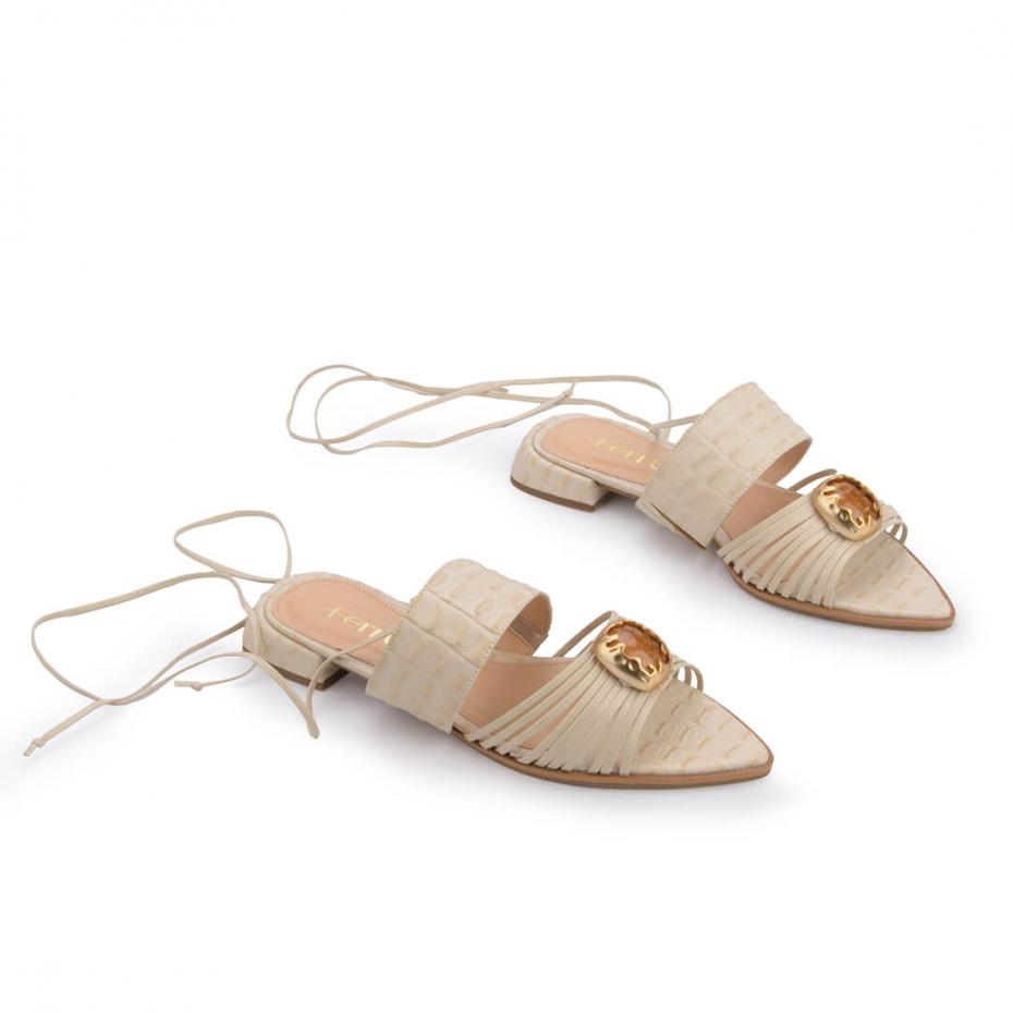 FLAT BICO FOLHA JOALHERIA COM AMARRAÇÃO