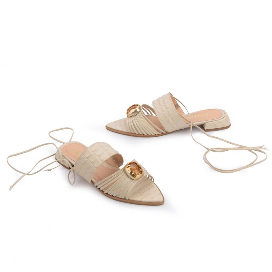 FLAT BICO FOLHA JOALHERIA COM AMARRAÇÃO