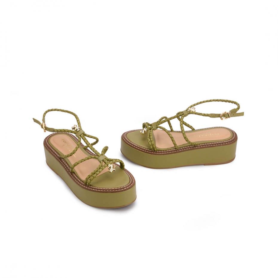 SANDÁLIA FLATFORM TIRAS TRANÇADAS