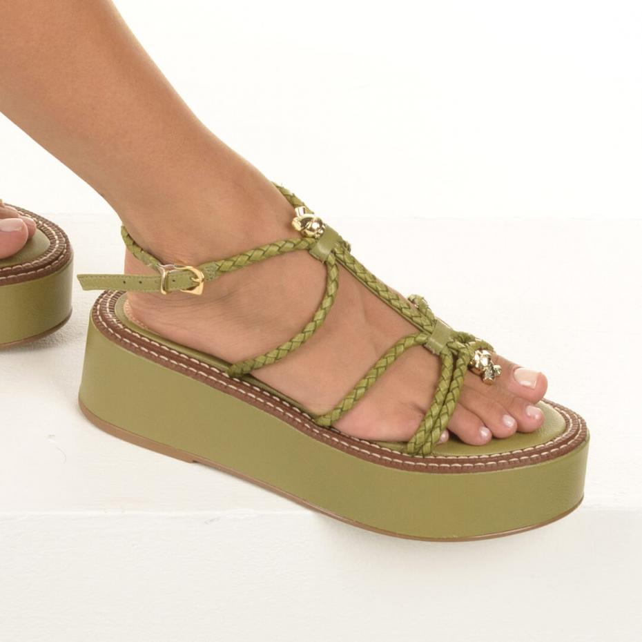 SANDÁLIA FLATFORM TIRAS TRANÇADAS