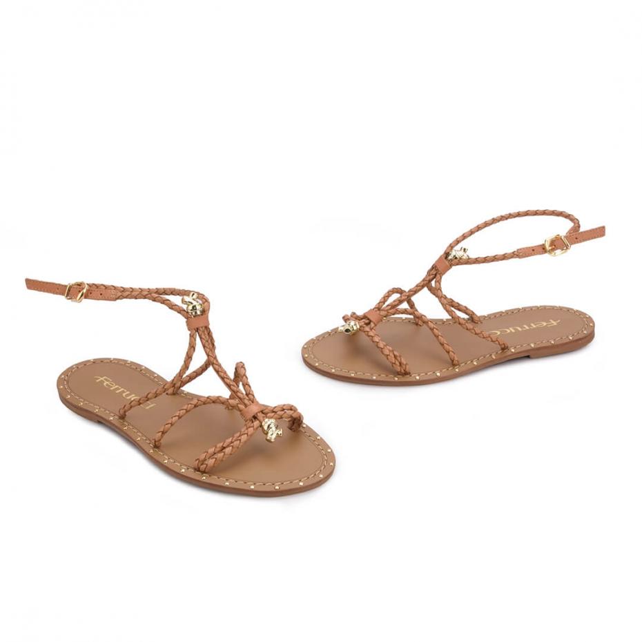 SANDÁLIA RASTEIRA TIRAS TRANÇADAS