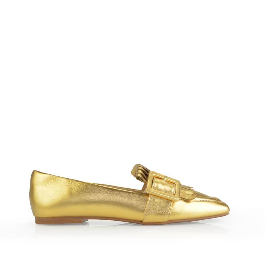 LOAFER METALIZADO FIVELA FRANJAS