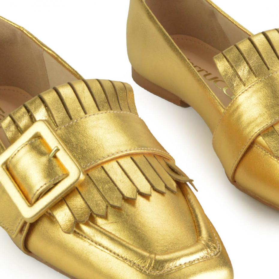 LOAFER METALIZADO FIVELA FRANJAS