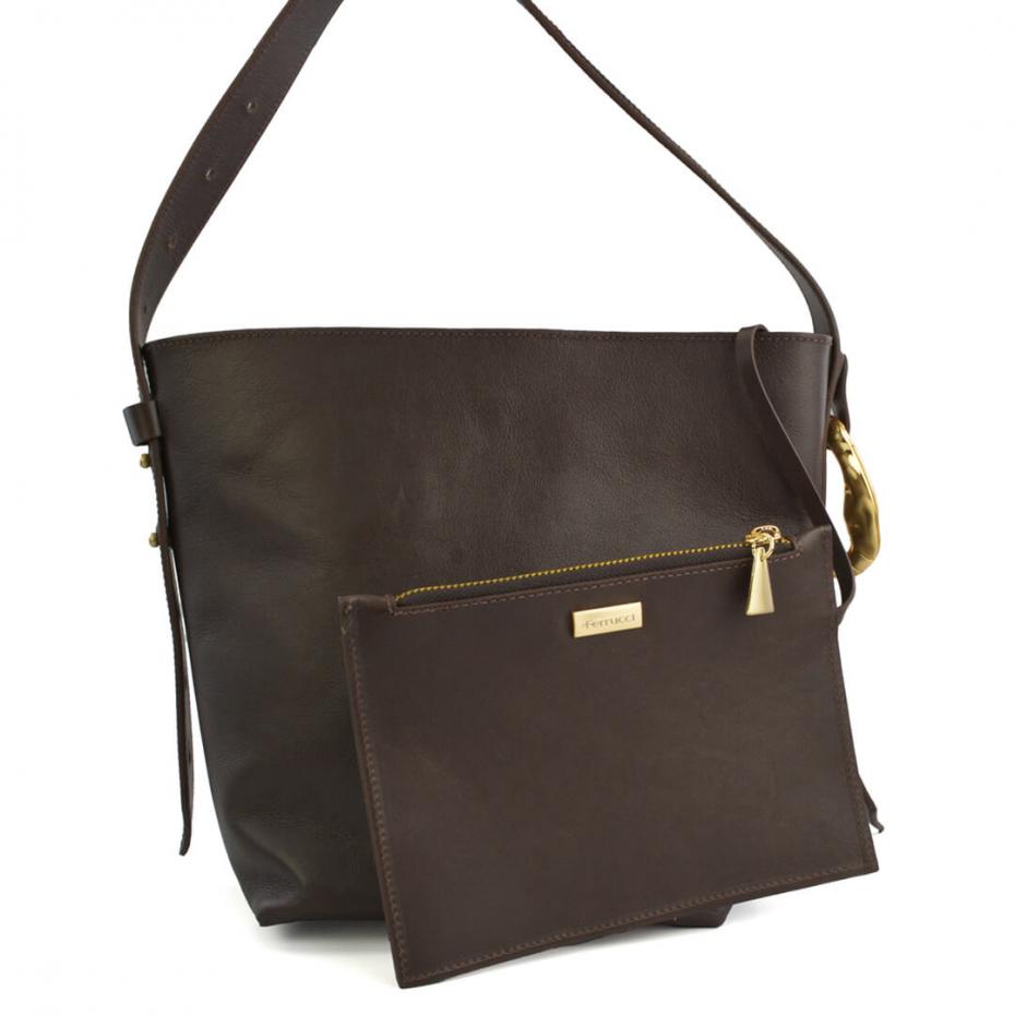 BOLSA FORMA COURO METAL