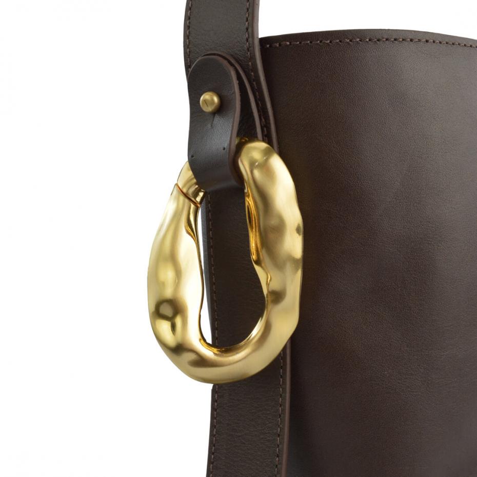 BOLSA FORMA COURO METAL