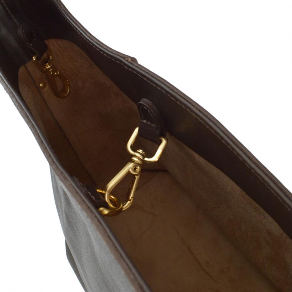 BOLSA FORMA COURO METAL