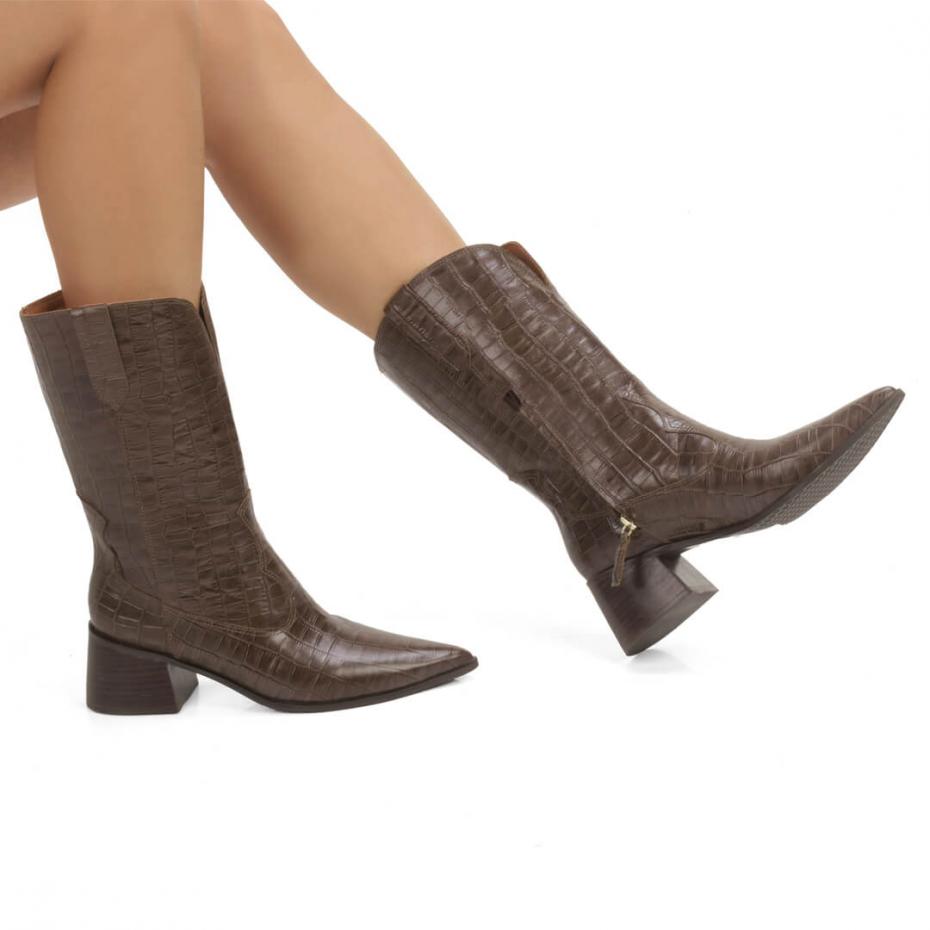 BOTA CANO MÉDIO CROCO