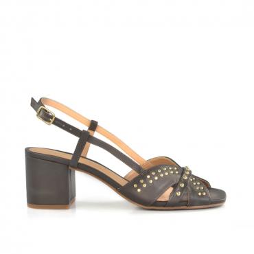 SANDÁLIA SALTO BLOCO TACHEADA - Código 2094-2-129