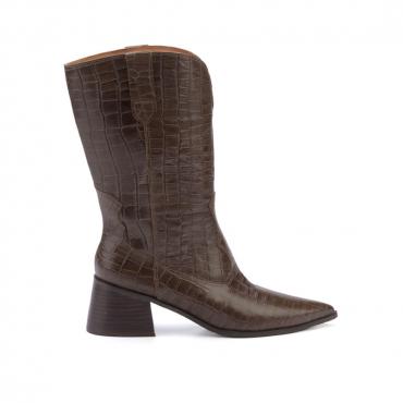 BOTA CANO MÉDIO CROCO - Código 2872-2-129