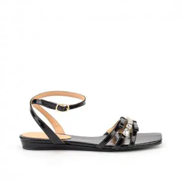 SANDÁLIA FLAT LAÇO PEDRAS - Código 1467-6-6