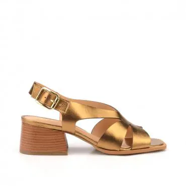 SANDÁLIA GEOMÉTRICA METALIZADA - Código 1481-8-32
