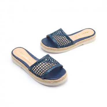 SPADRILLE FLATFORM TELA RAFIA