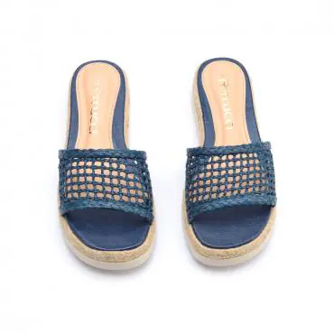 SPADRILLE FLATFORM TELA RAFIA