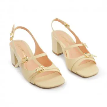 SANDÁLIA SLINGBACK SALTO BLOCO