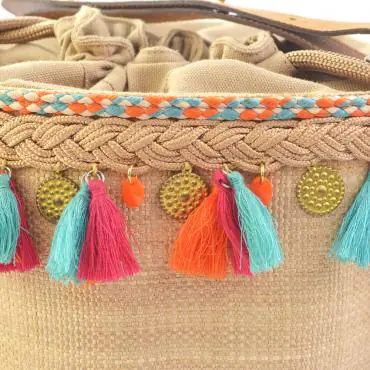 BOLSA BUCKET PALHA HANDMADE