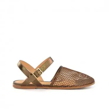 FLAT SLINGBACK  TELA ESPORTIVA METALIZADA - Código 2085-4-275