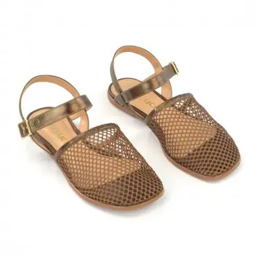 FLAT SLINGBACK  TELA ESPORTIVA METALIZADA