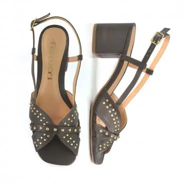 SANDÁLIA SALTO BLOCO TACHEADA