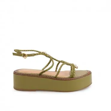 SANDÁLIA FLATFORM TIRAS TRANÇADAS - Código 2279-7-307