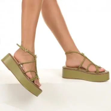 SANDÁLIA FLATFORM TIRAS TRANÇADAS