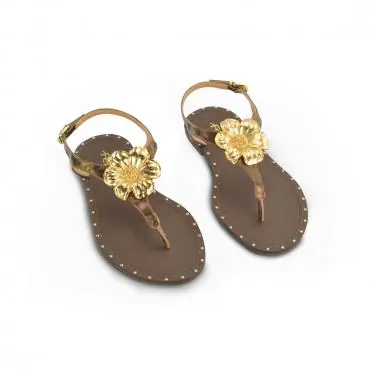 SANDÁLIA RASTEIRA FLOR METAL