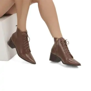 BOTA LACE-UP CANO CURTO