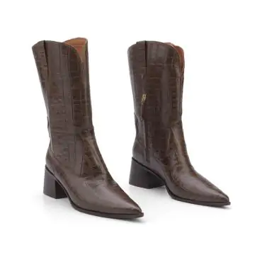BOTA CANO MÉDIO CROCO